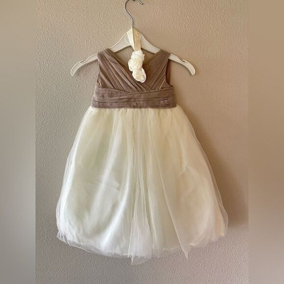 Bill Levkoff Flower Girl Formal Long Dress Two Tone Size 2 - Picture 1 of 5